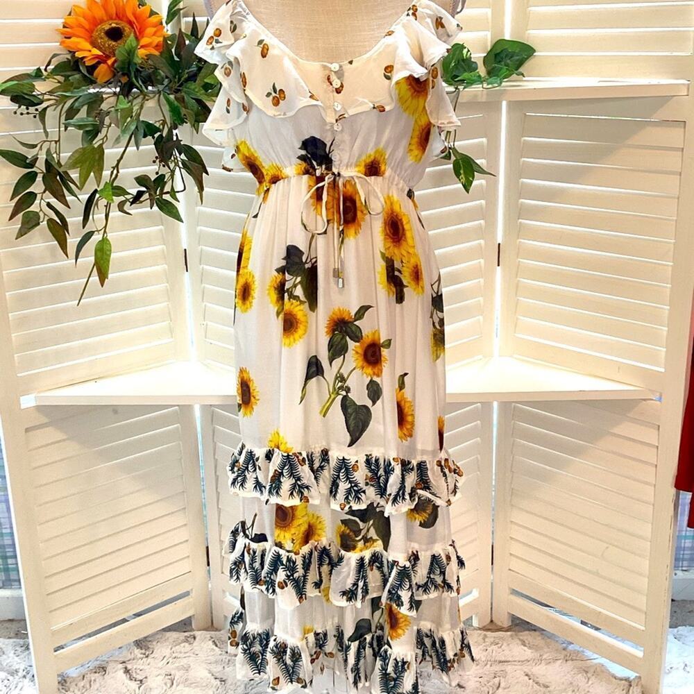 GUADALUPE NEW MEGAN SUNFLOWER DRESS SIZE MED 1225